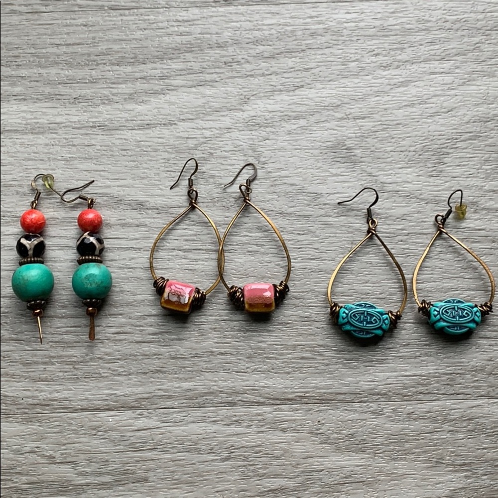 Bundle of 3 earrings from Etsy (beads)